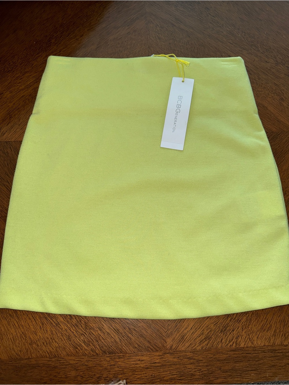 BCBG Neon Yellow Mini Skirt